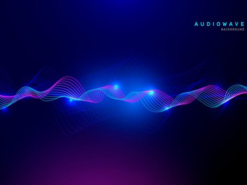 Abstract Colorful Technology Dotted Wave Background