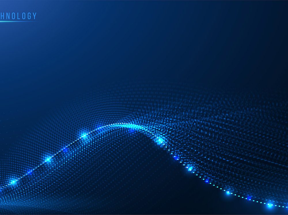 Abstract Colorful Technology Dotted Wave Background