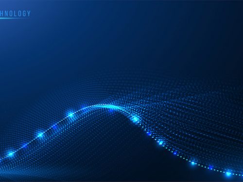 Abstract Colorful Technology Dotted Wave Background