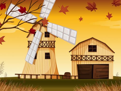 Autumn Farm Illustration