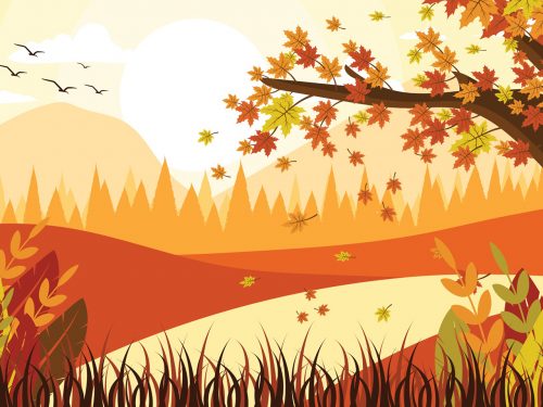 Autumn Scenery Vector Illustration