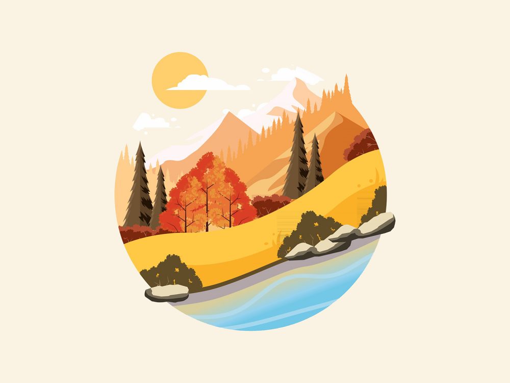 Autumn Scenery Vector Illustration