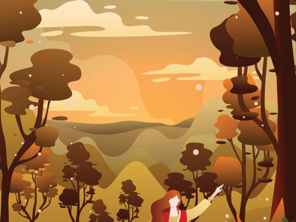 Autumn Scenery Vector Illustration