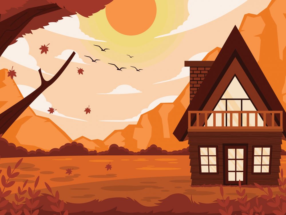 Autumn Scenery Vector Illustration