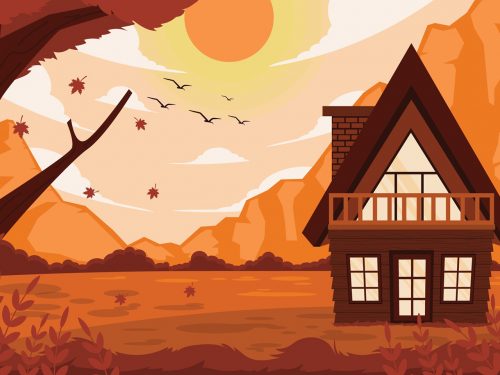 Autumn Scenery Vector Illustration