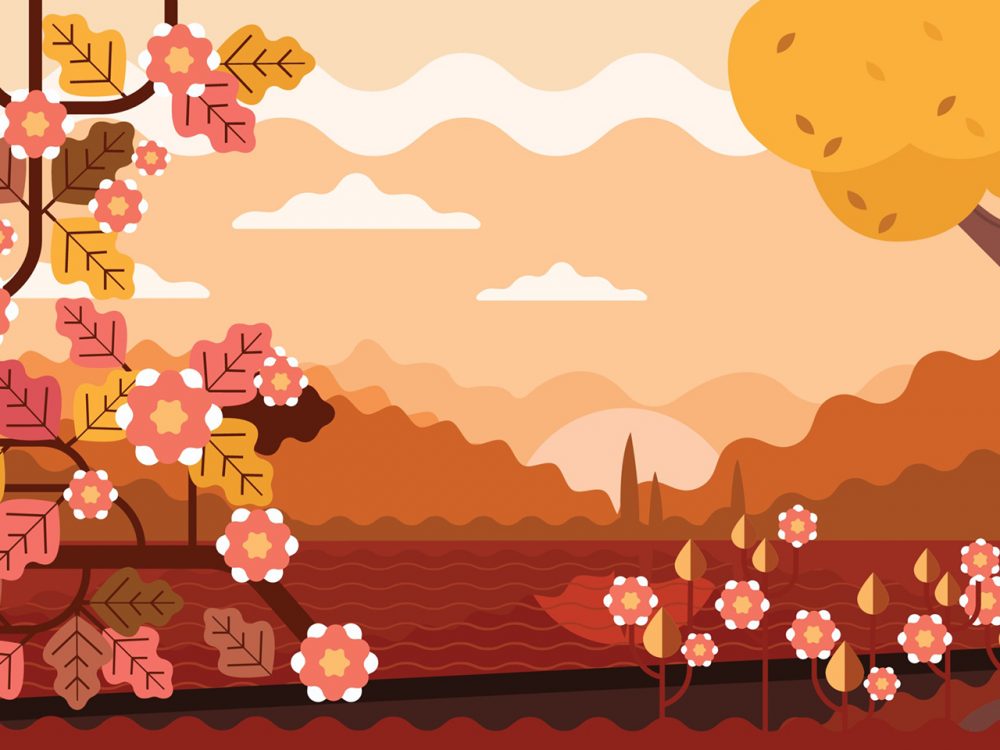 Autumn Scenery Vector Illustration