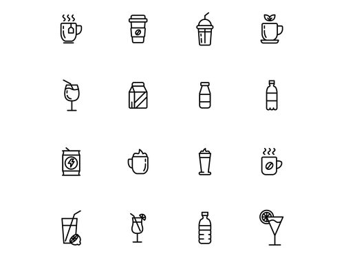 Beverages Vector Icons