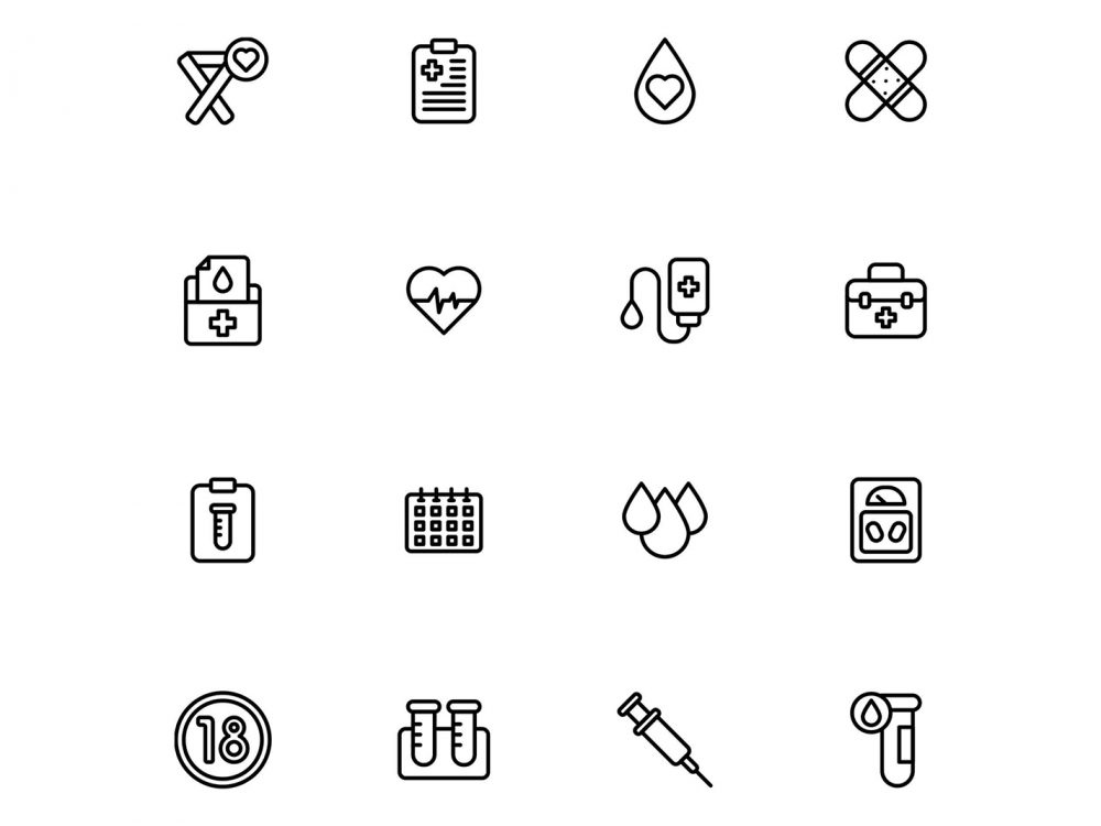 Blood Donation Vector Icons