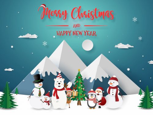 Christmas party with Santa Claus Illustration