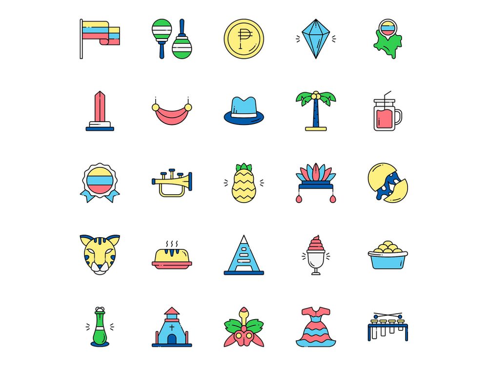 Colombia Vector Icons