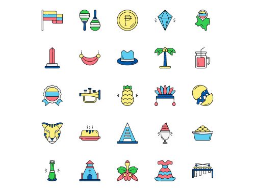 Colombia Vector Icons
