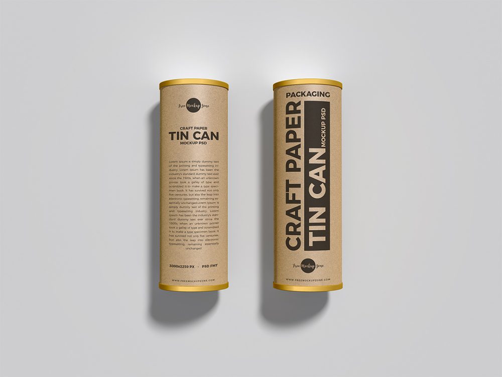Craft Tin Cans Free Mockup