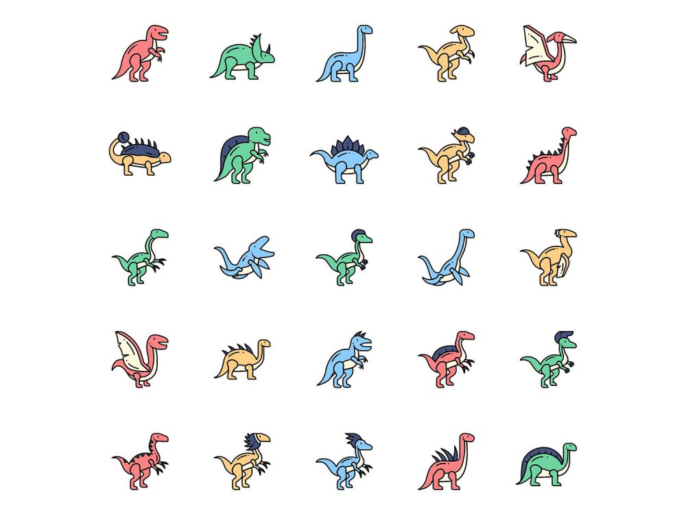 Dinosaurs Vector Icons