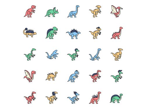 Dinosaurs Vector Icons
