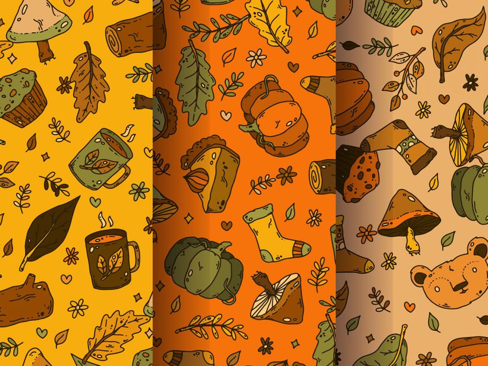 Hand Drawn Autumn Pattern Collection