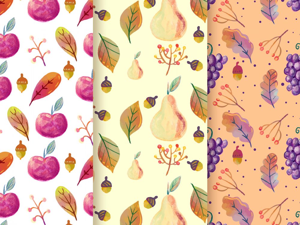 Hand Drawn Autumn Pattern Collection