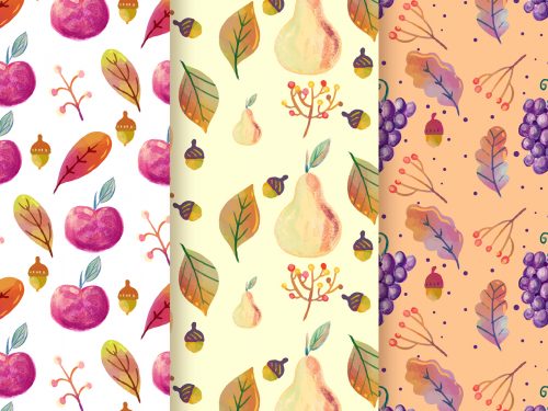 Hand Drawn Autumn Pattern Collection
