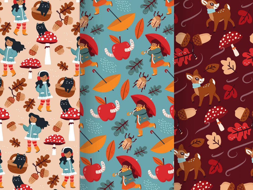 Hand Drawn Autumn Pattern Collection