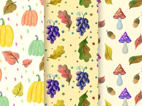 Hand Drawn Autumn Pattern Collection