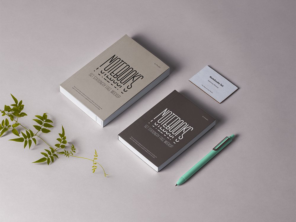 Notebook Stationery Mockup Free
