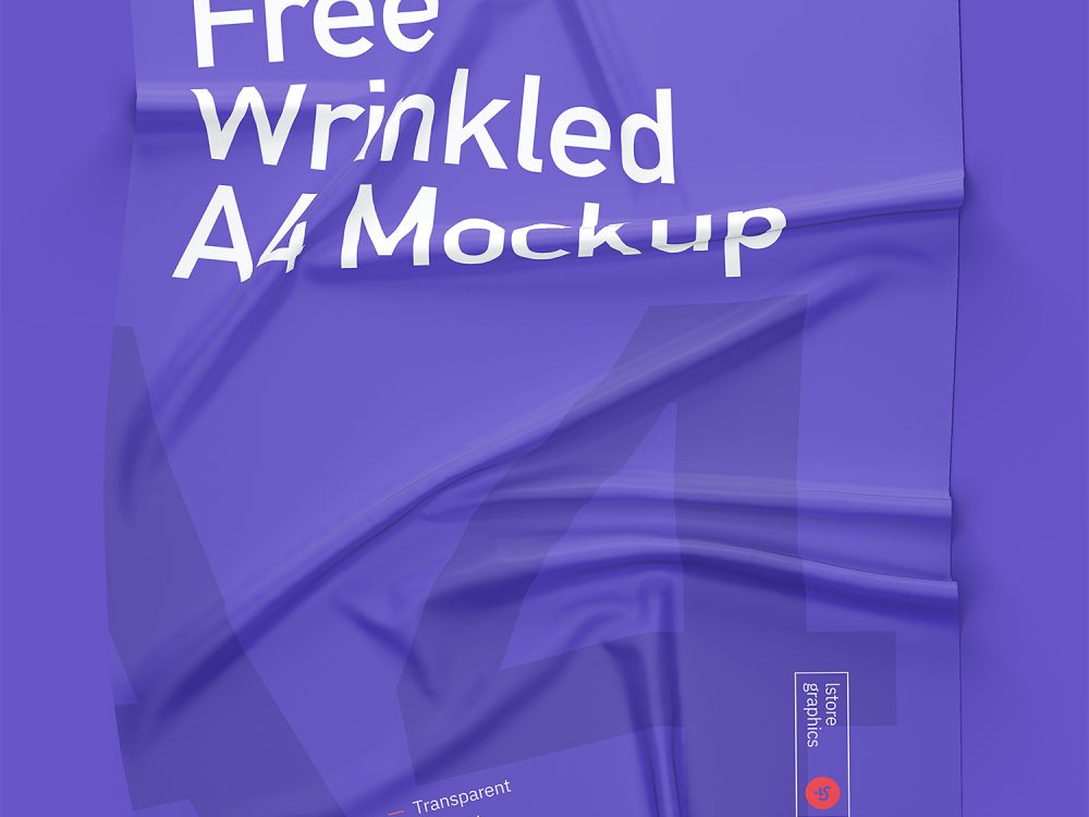 Wrinkled A4 Paper Free Mockup