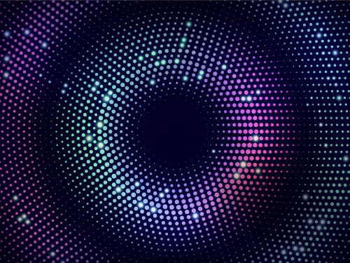 Abstract Colorful Technology Dotted Wave Background