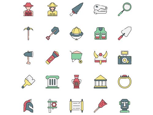 Archaeologist Vector Icons