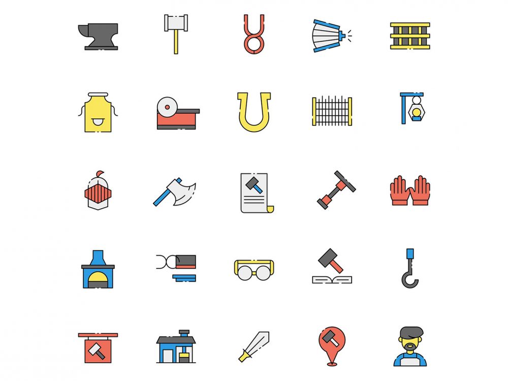 Blacksmith Vector Icons