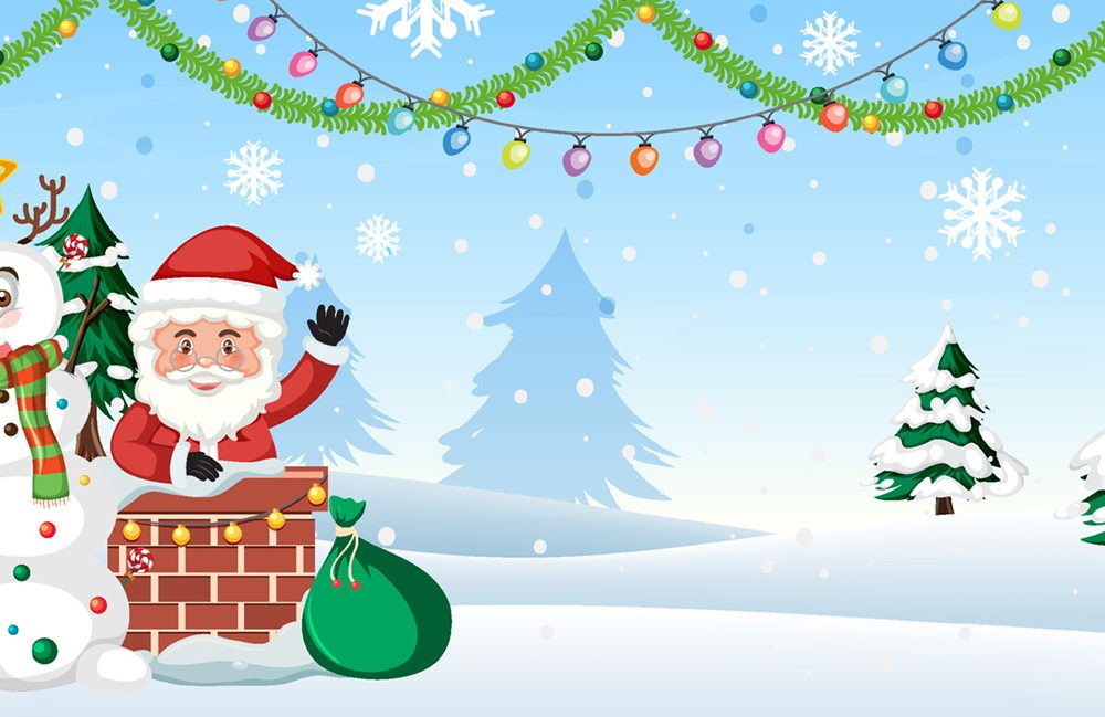 Christmas Party with Santa Claus Illustration