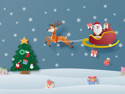 Christmas party with Santa Claus Illustration