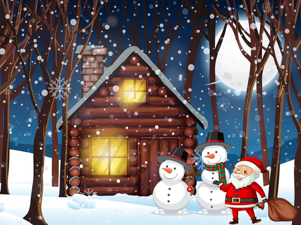 Christmas party with Santa Claus Illustration