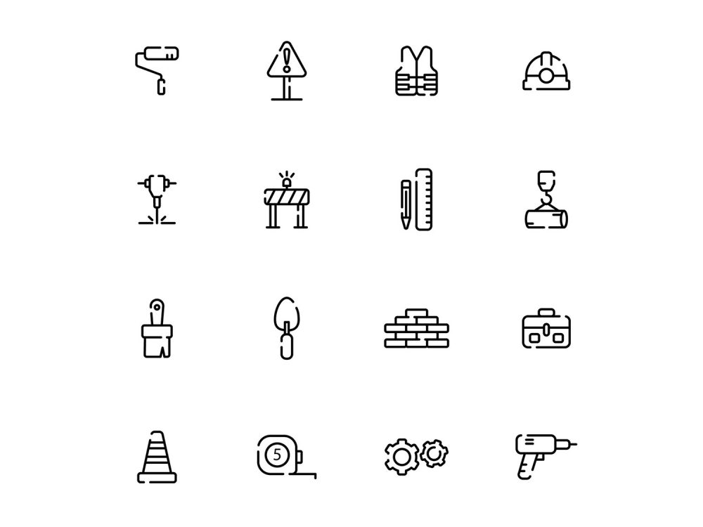 Construction Vector Free Icon Set