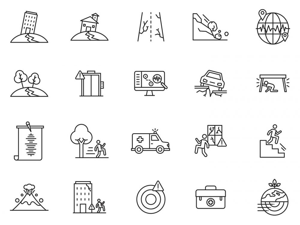 Earthquake Minimal Icons