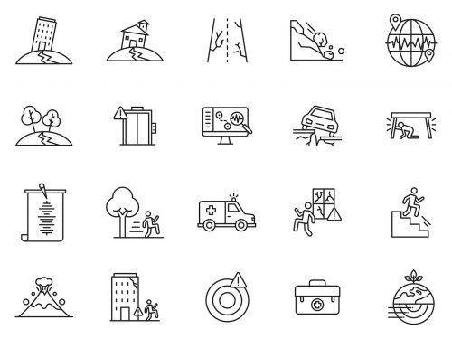 Earthquake Minimal Icons