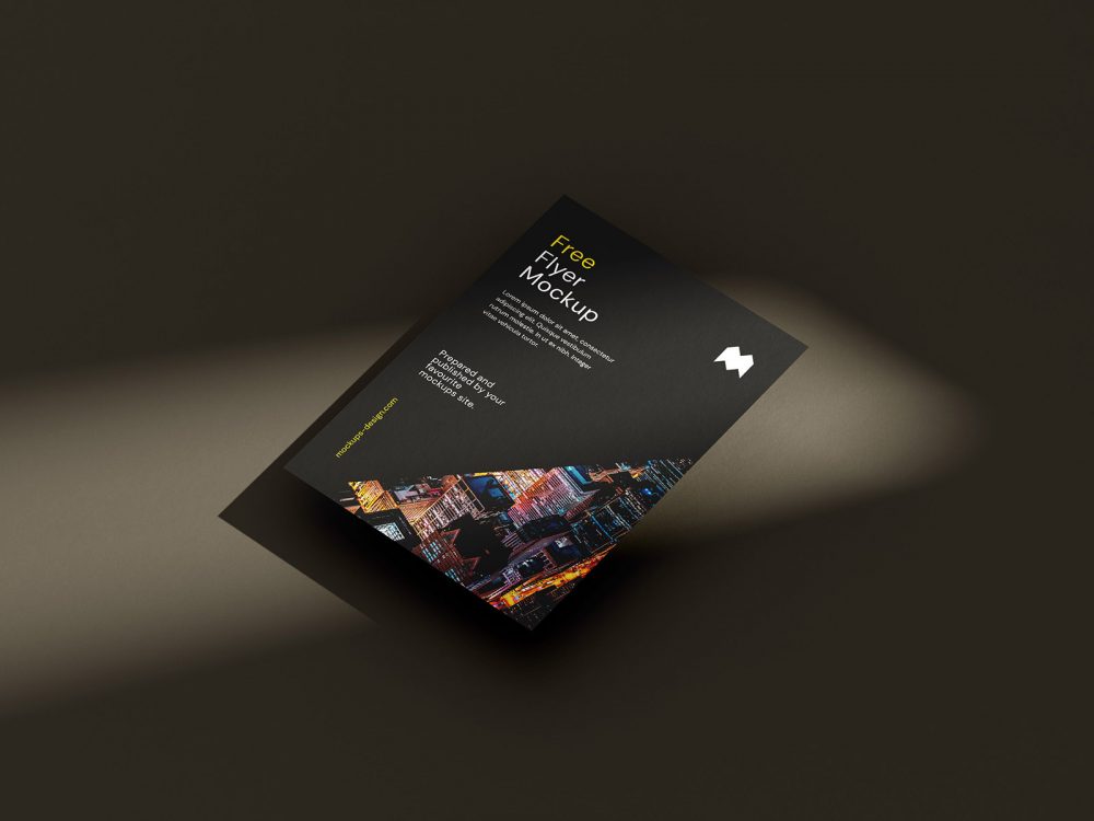 Free A6 Single Flyer Scene Mockup