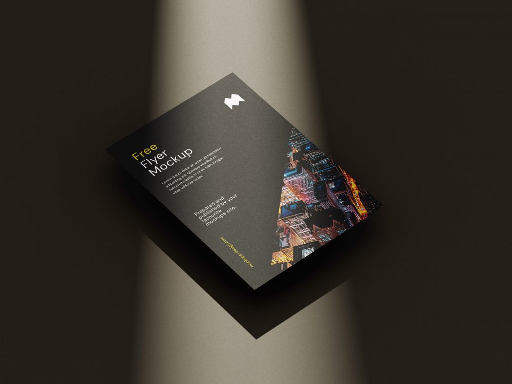 Free A6 Single Flyer Scene Mockup