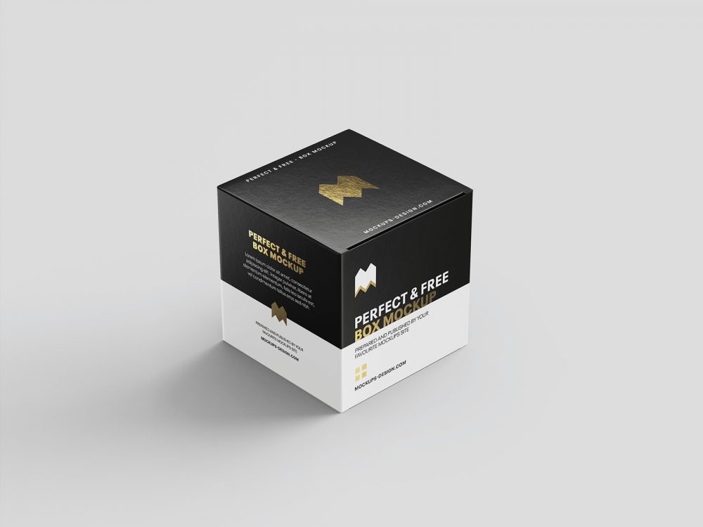 Free Square Box PSD Mockup