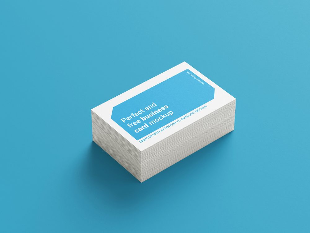 Free Stacked Business Cards Mockup