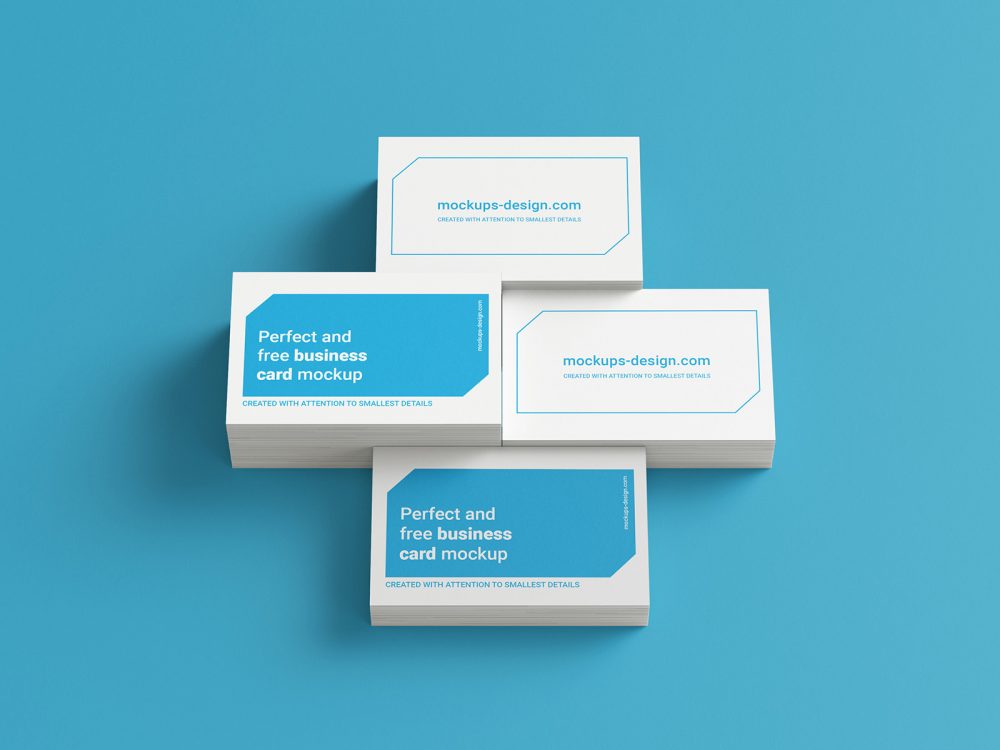 Free Stacked Business Cards Mockup