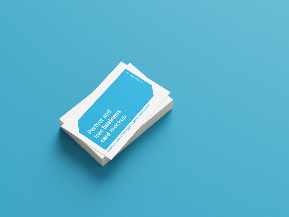 Free Stacked Business Cards Mockup