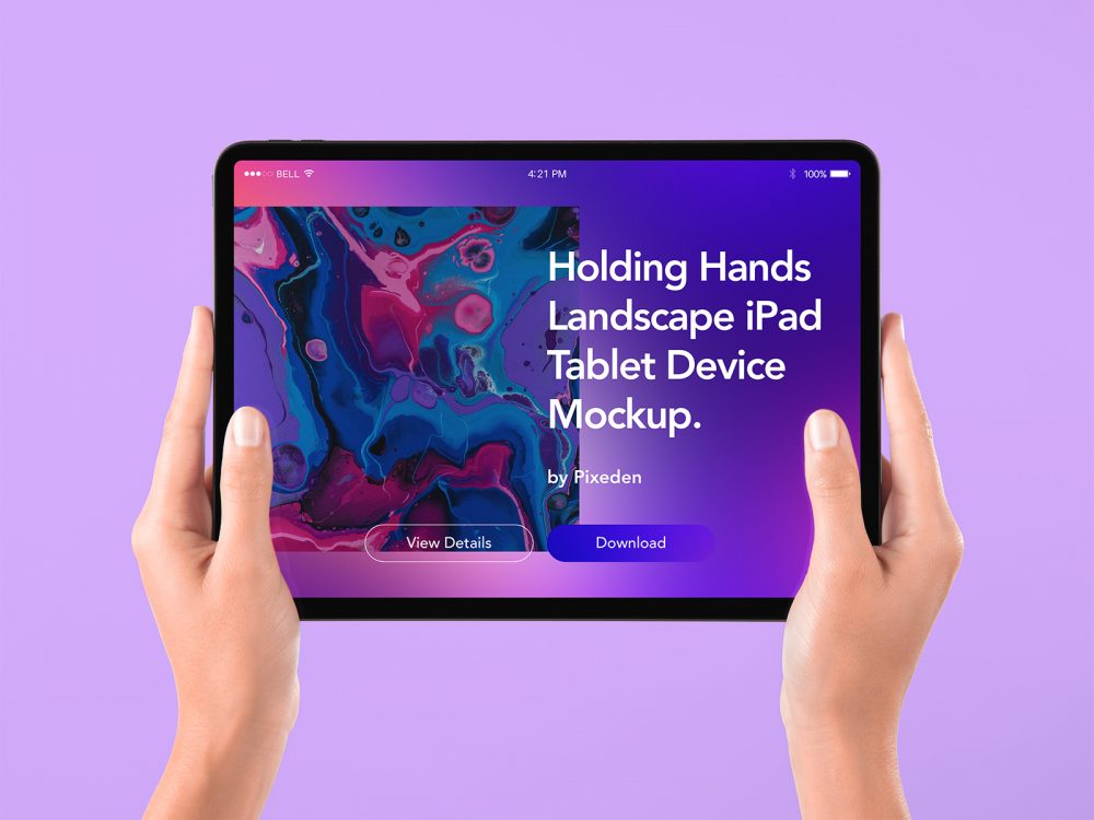 Free Tablet iPad Mockup in Hand