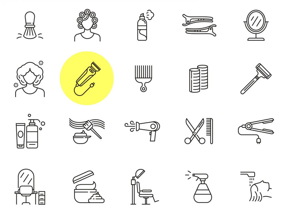 Hairstylist Illustrator Icons