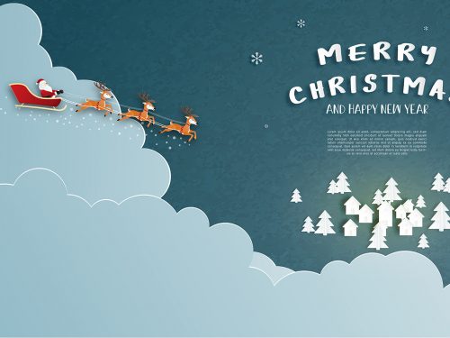 Merry Christmas and Happy New Year Illustration