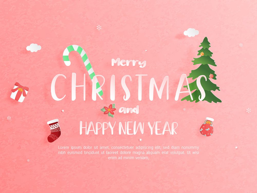 Merry Christmas and Happy New Year Illustration