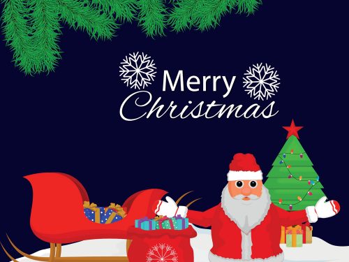 Merry Christmas and Happy New Year Illustration