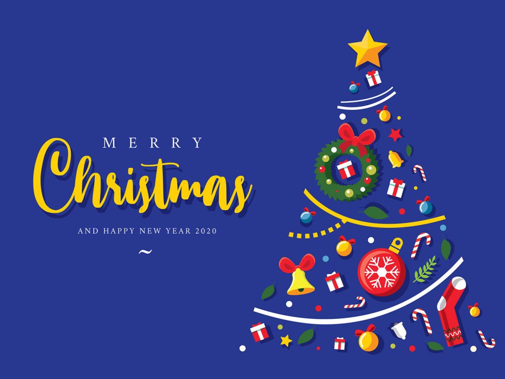 Merry Christmas and Happy New Year Illustration