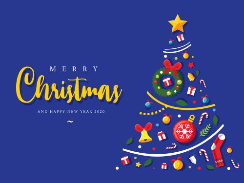 Merry Christmas and Happy New Year Illustration