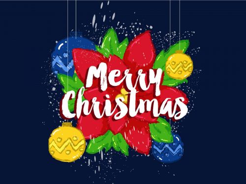 Merry Christmas and Happy New Year Illustration