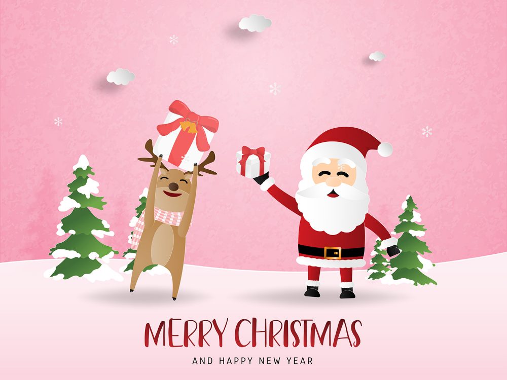 Merry Christmas and Happy New Year Illustration