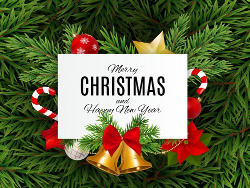 Merry Christmas and Happy New Year Illustration